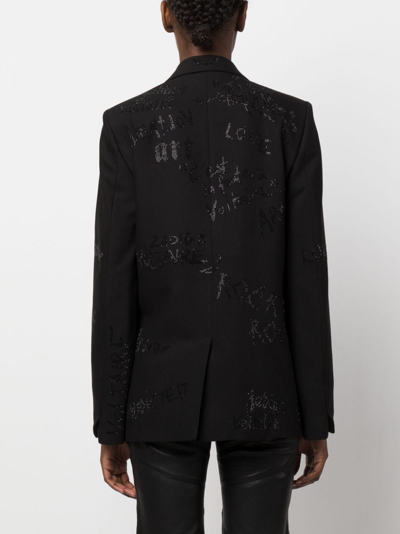 Zadig & Voltaire Single-breasted Rhinestone Blazer In Schwarz
