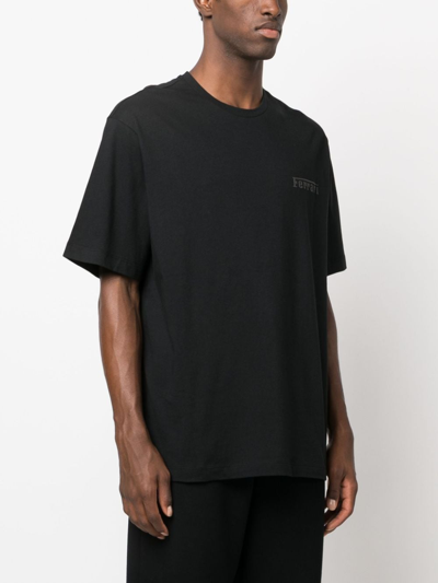 Shop Ferrari Logo-print Crew-neck T-shirt In Black