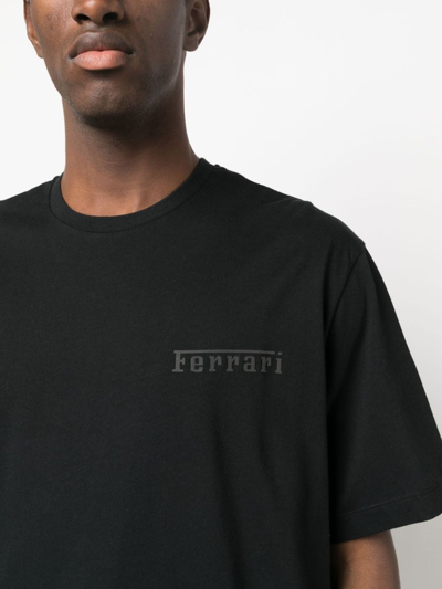 Shop Ferrari Logo-print Crew-neck T-shirt In Black