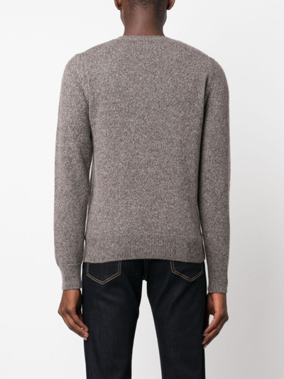 Shop Zanone Intarsia-knit Wool Jumper In Grey