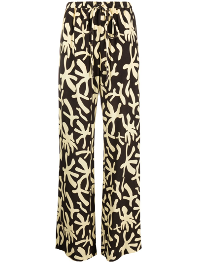 Nanushka Weite Hose Mit Abstraktem Print In Black