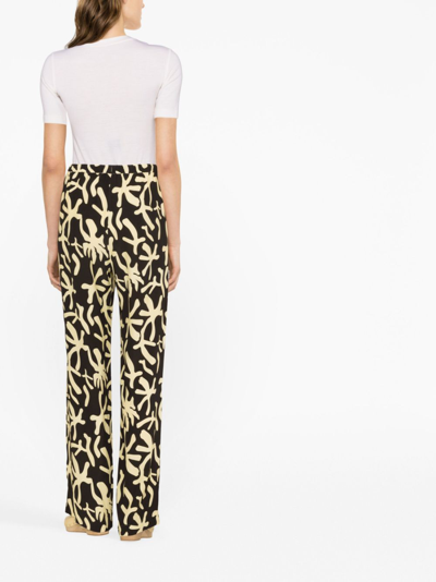 Nanushka Weite Hose Mit Abstraktem Print In Black