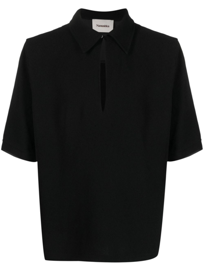 Shop Nanushka Niklas Bouclé-crepe Shirt In Black