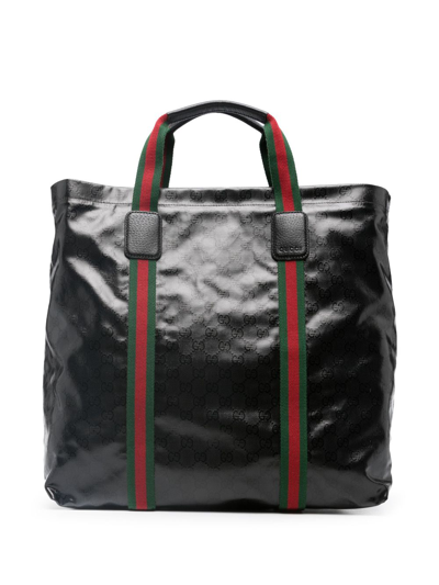 Shop Gucci Medium Gg Crystal Tote Bag In Schwarz