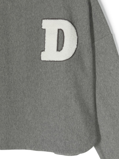 Shop Douuod Logo-patch Cotton Sweatshirt In Grau
