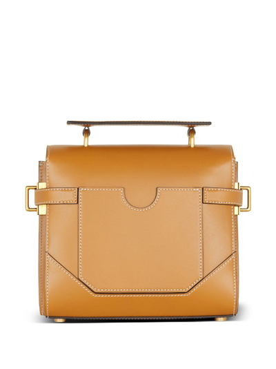 Balmain Top Handle Shoulder Bag In Braun