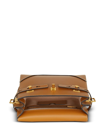 Balmain Top Handle Shoulder Bag In Braun