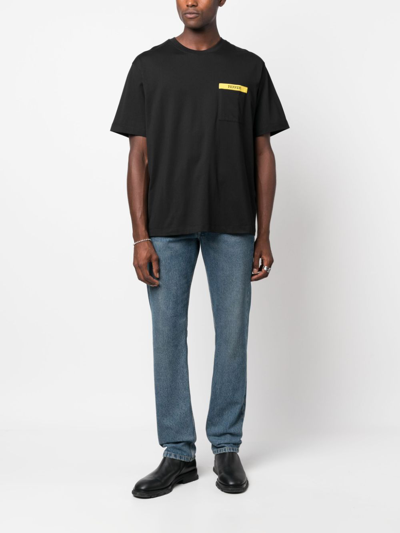 Shop Ferrari Logo-patch Cotton T-shirt In Schwarz