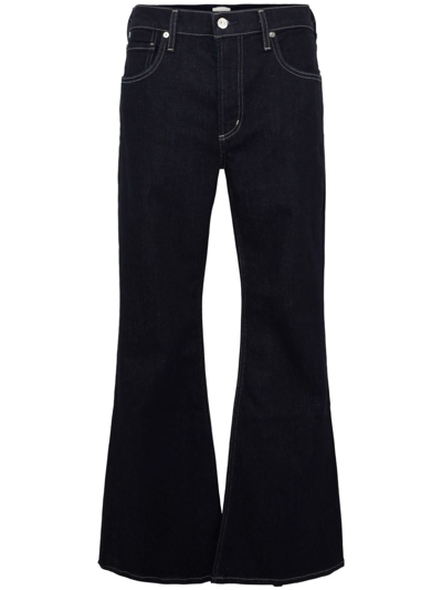 Shop Citizens Of Humanity Isola Mid-rise Flared Jeans In Black