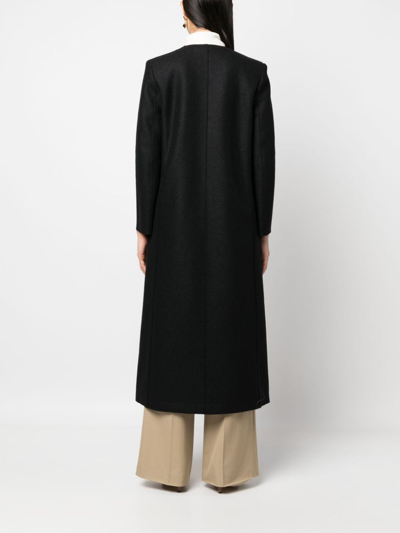 Harris Wharf London Double-breasted Wool Coat In Schwarz