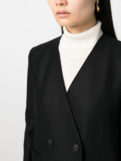 Harris Wharf London Double-breasted Wool Coat In Schwarz