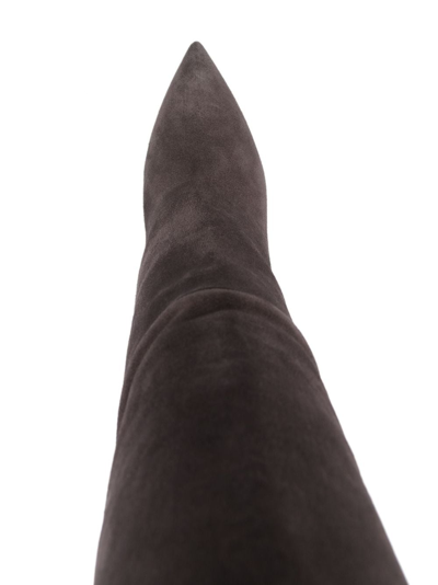 Shop Paris Texas 110mm Pointed-toe Suede Boots In Grau