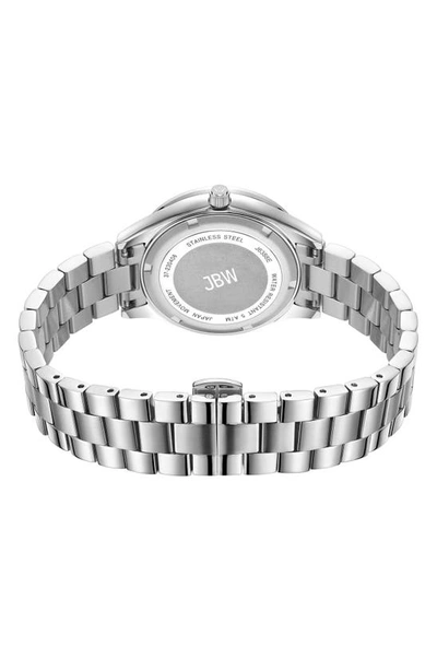 Jbw Mondrain Diamond & Crystal Embellished Miyota Bracelet Watch, 34mm In Silver