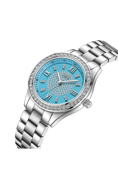 Jbw Mondrain Diamond & Crystal Embellished Miyota Bracelet Watch, 34mm In Silver