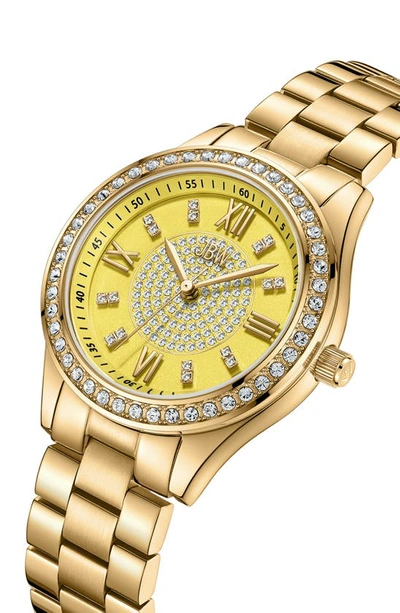 Jbw Mondrain Diamond & Crystal Embellished Miyota Bracelet Watch, 34mm In Gold