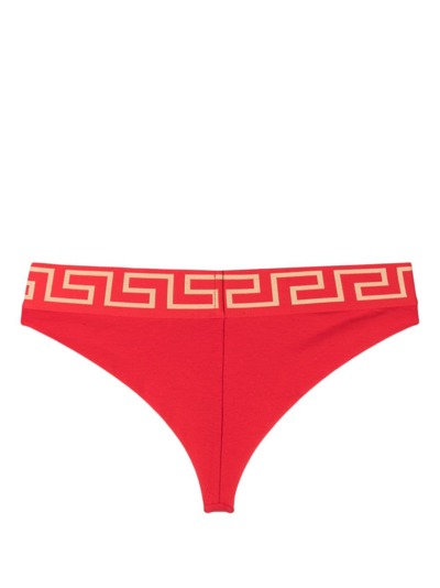 Versace Greca Border Briefs In Red