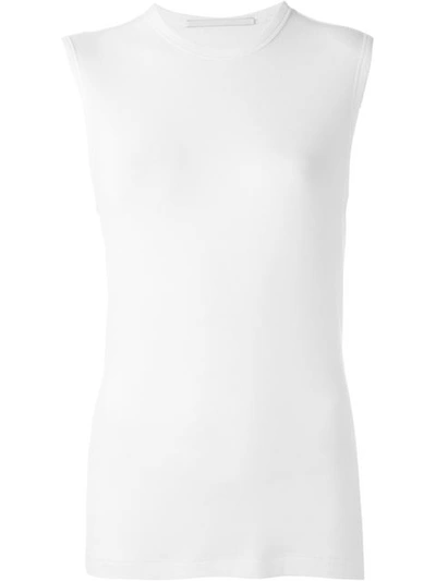 Rosetta Getty Ribbed-knit Jersey Top In White