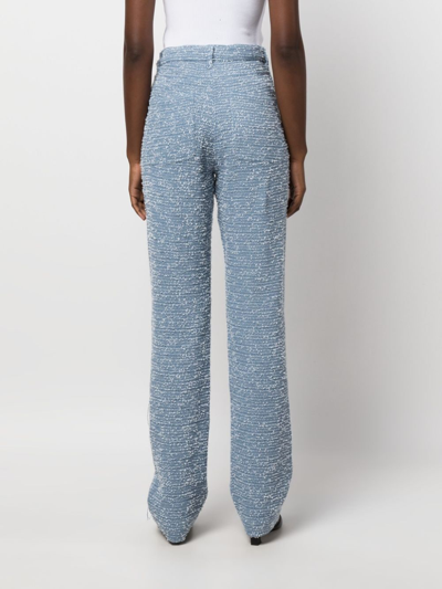 Remain Birger Christensen Bouclé Straight-leg Trousers In Blue
