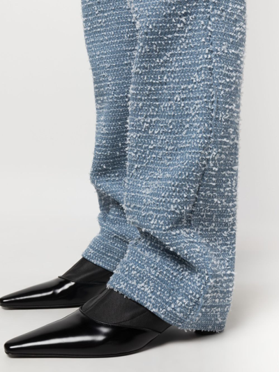 Remain Birger Christensen Bouclé Straight-leg Trousers In Blue