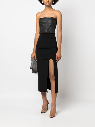 Shop Alessandro Vigilante Slit-detail Straight Skirt In Black