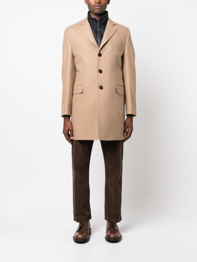 Fay Easy Db Single-breasted Layered Coat In Neutrals