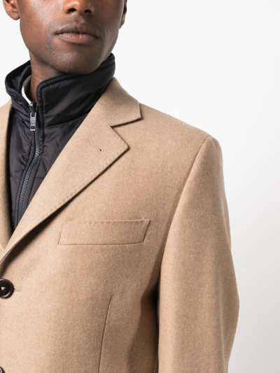 Fay Easy Db Single-breasted Layered Coat In Neutrals