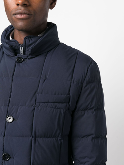 Shop Fay Layered Padded Coat In Blue