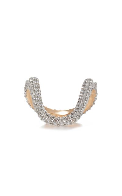 Shop Marie Mas Radiant 18k Rose Gold Diamond Ring In Pink