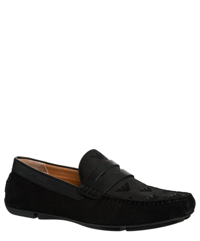 Shop Emporio Armani Leather Loafers In Black