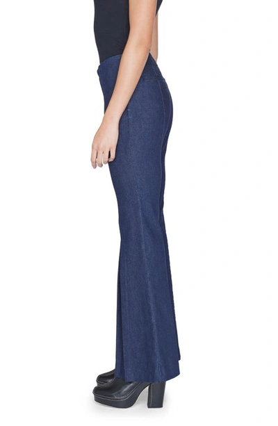 Shop Frame Pixie Pleated Flare Denim Trousers In Rinse