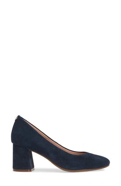 Shop Taryn Rose Ricki Block Heel Pump In Midnight Suede