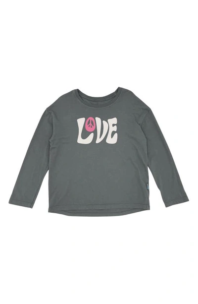 Shop Feather 4 Arrow Love Long Sleeve Cotton Graphic T-shirt In Charcoal