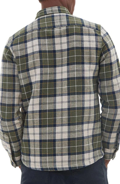 Shop Barbour Cannich Plaid Flannel Button-up Overshirt In Forest Mist Tartan