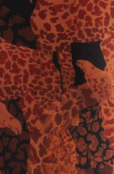 Shop Farm Rio Giraffes Tulle Long Sleeve Top In Orange/black