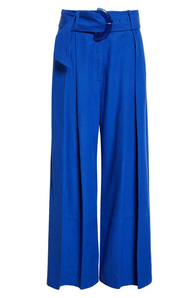 Shop Farm Rio Tailored Wide Leg Pants In Bright Blue
