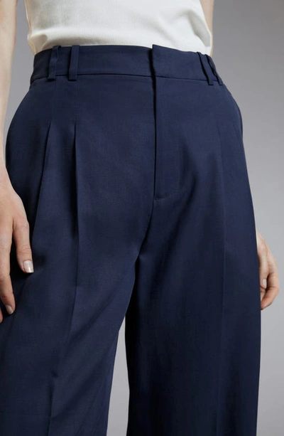 Shop & Other Stories Pleated Ankle Trousers In Navy