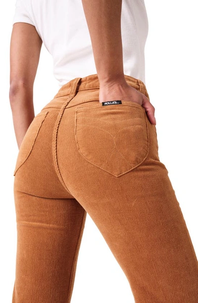 Shop Rolla's Eastcoast Flare Pants In Tan Cord