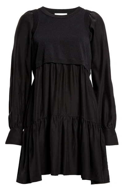 Shop Cinq À Sept Presley Silk Dress In Black