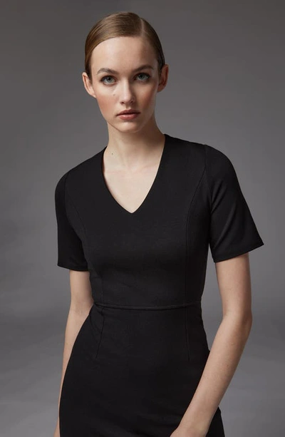 Shop Lk Bennett Natasha V-neck Sheath Dress In Black