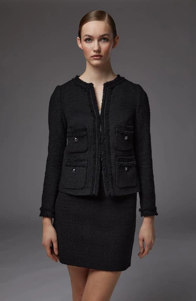 Shop Lk Bennett Charlee Tweed Jacket In Black