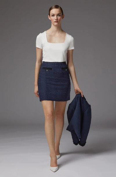 Shop Lk Bennett Charlee Tweed Miniskirt In Navy