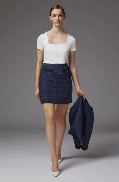 Lk Bennett Charlee Tweed Jacket In Navy