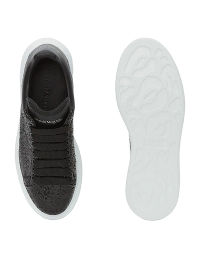 Shop Alexander Mcqueen Glitter Effect Oversized Sneakers In In Black