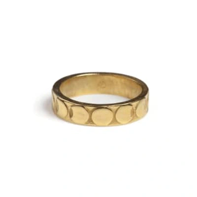 Shop Rachel Entwistle Moon Phases Band Ring In Gold