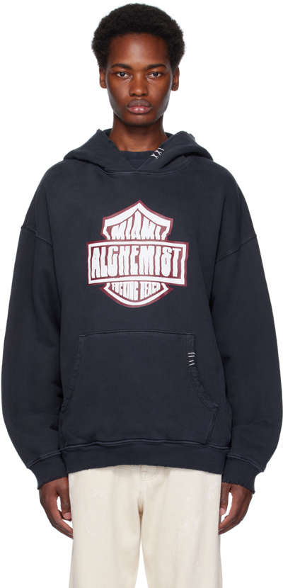 Shop Alchemist Black Dexter Hoodie In Faded Black