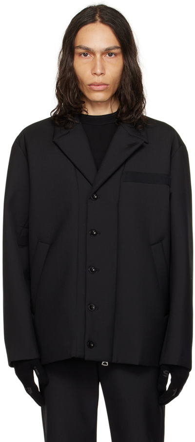 Shop Sacai Black Suiting Bonding Jacket In 001 Black