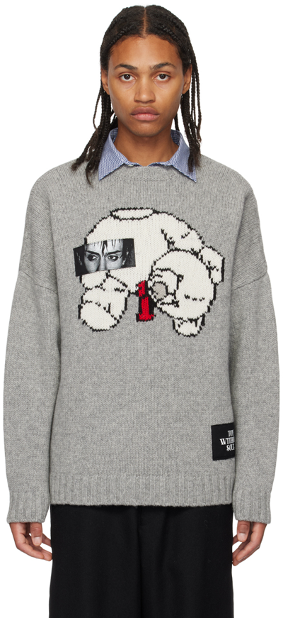 Shop Undercover Gray 'toy Without Soul' Sweater In Light Gray