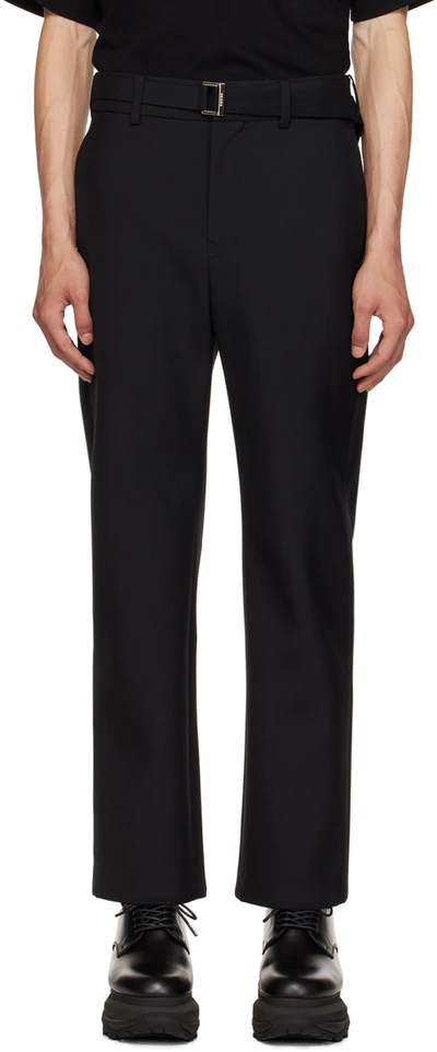 Shop Sacai Black Suiting Bonding Trousers In 001 Black