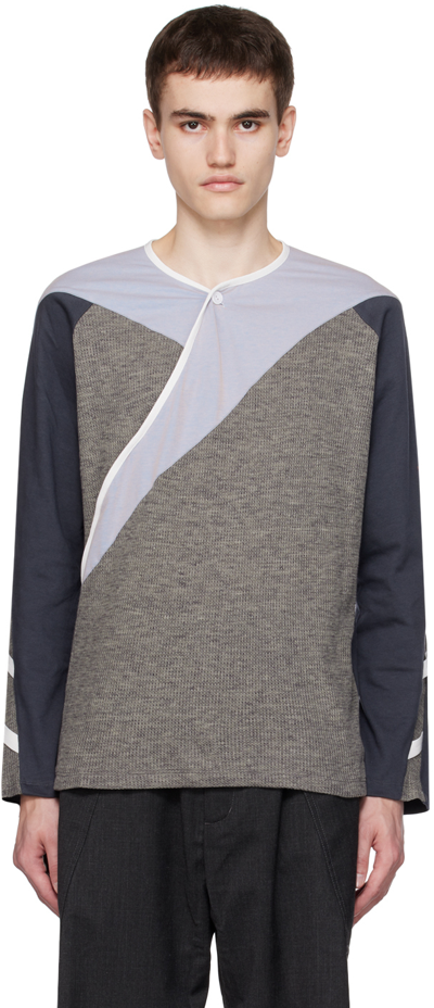 Shop Kiko Kostadinov Gray Remus Long Sleeve T-shirt In Ash Grey / Powder