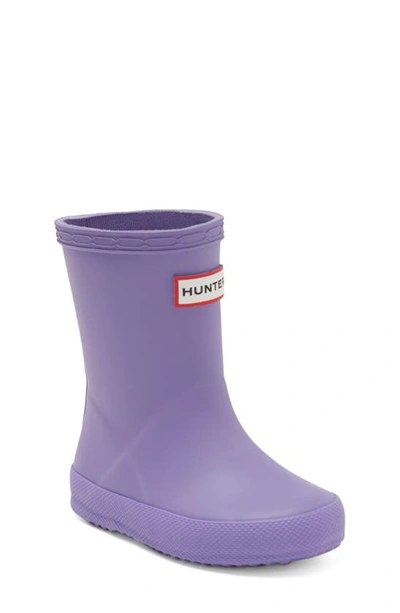 Shop Hunter Kids' First Classic Rain Boot In Iridescent Purple